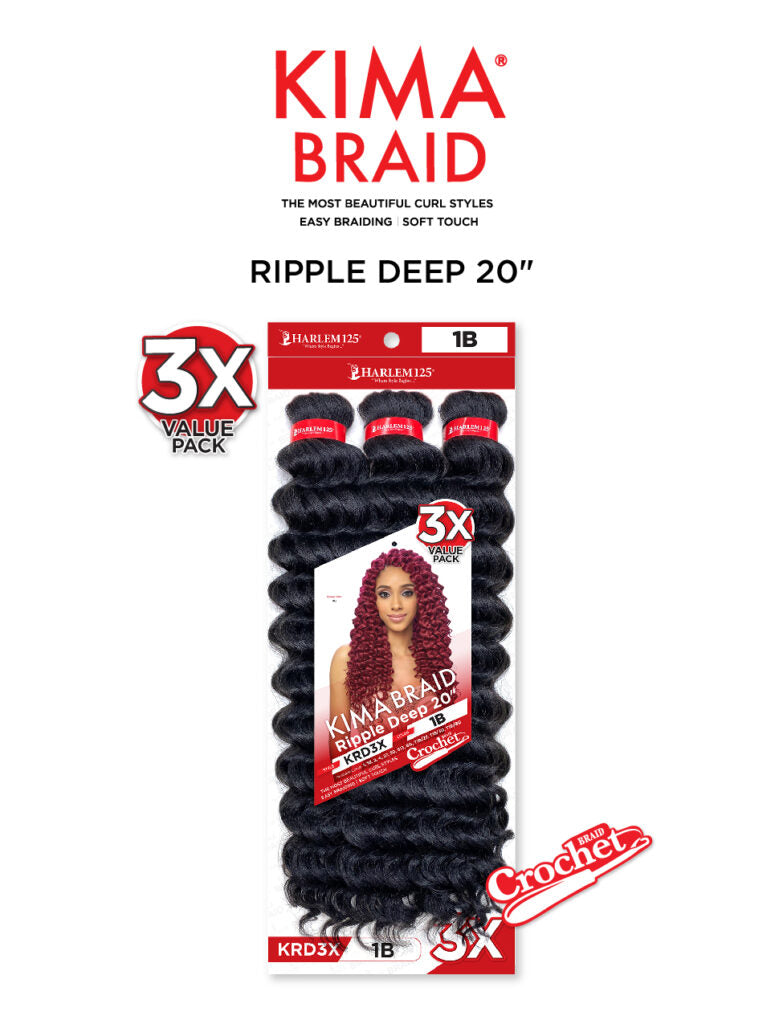 Harlem 125 3X Kima Braid- Ripple Deep 20"