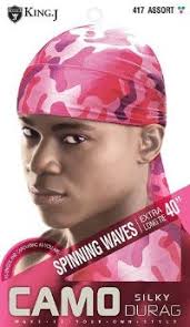 King J Spinning Waves Silky Durag- 40” (Camo)